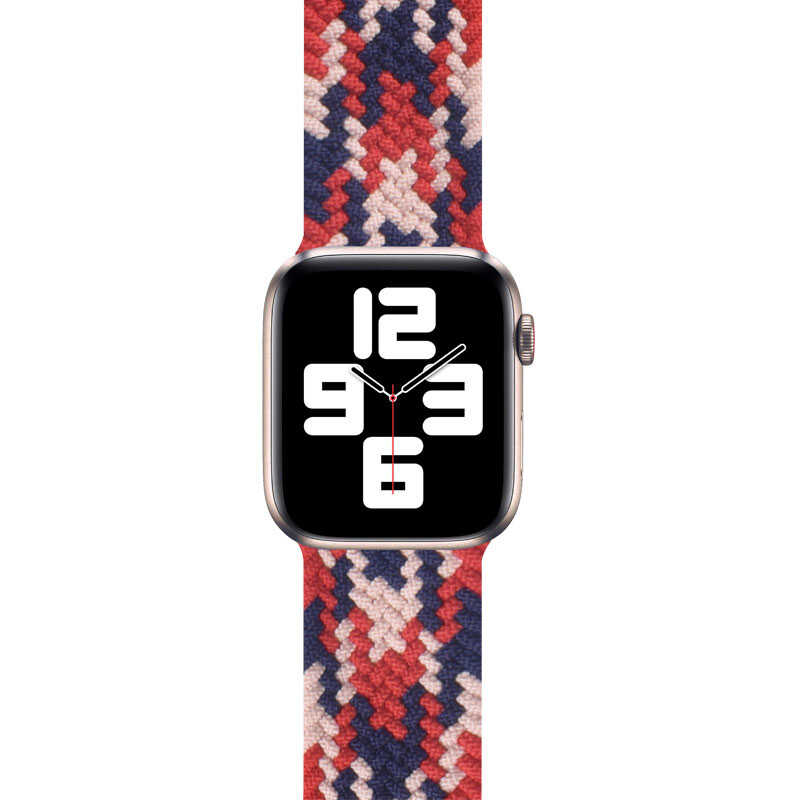 Apple Watch 38mm Uyumlu Wiwu Braided Solo Loop Contrast Color Medium Kordon - 7
