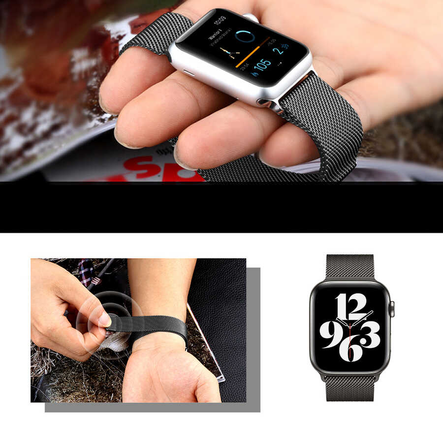 Apple Watch 44mm Uyumlu Wiwu Minalo Metal Kordon - 2