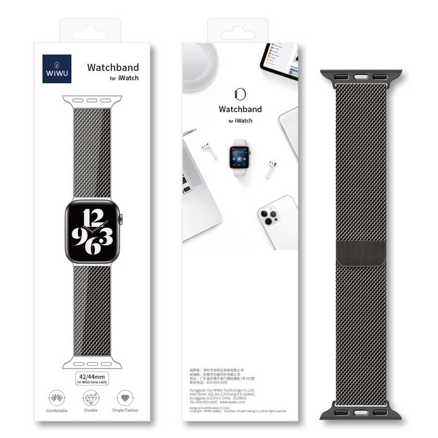 Apple Watch 44mm Uyumlu Wiwu Minalo Metal Kordon - 5