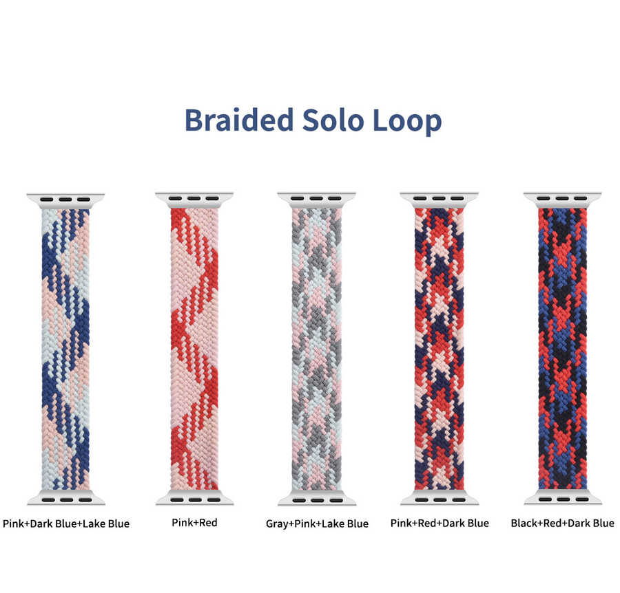 Apple Watch 38mm Uyumlu Wiwu Braided Solo Loop Contrast Color Small Kordon - 1