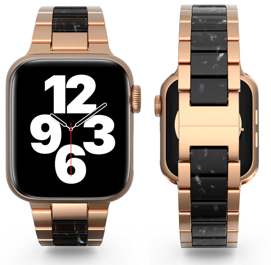Apple Watch 44mm Uyumlu Wiwu Resin Steel Belt Metal Kordon - 11