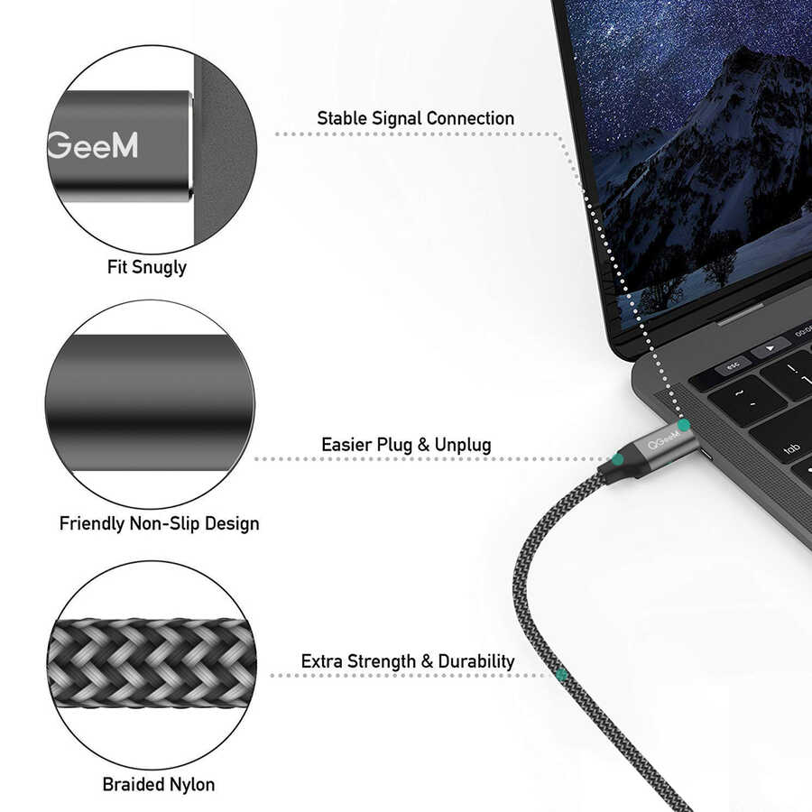 Qgeem QG-UA13 Type-C To Display Port Kablo - 4