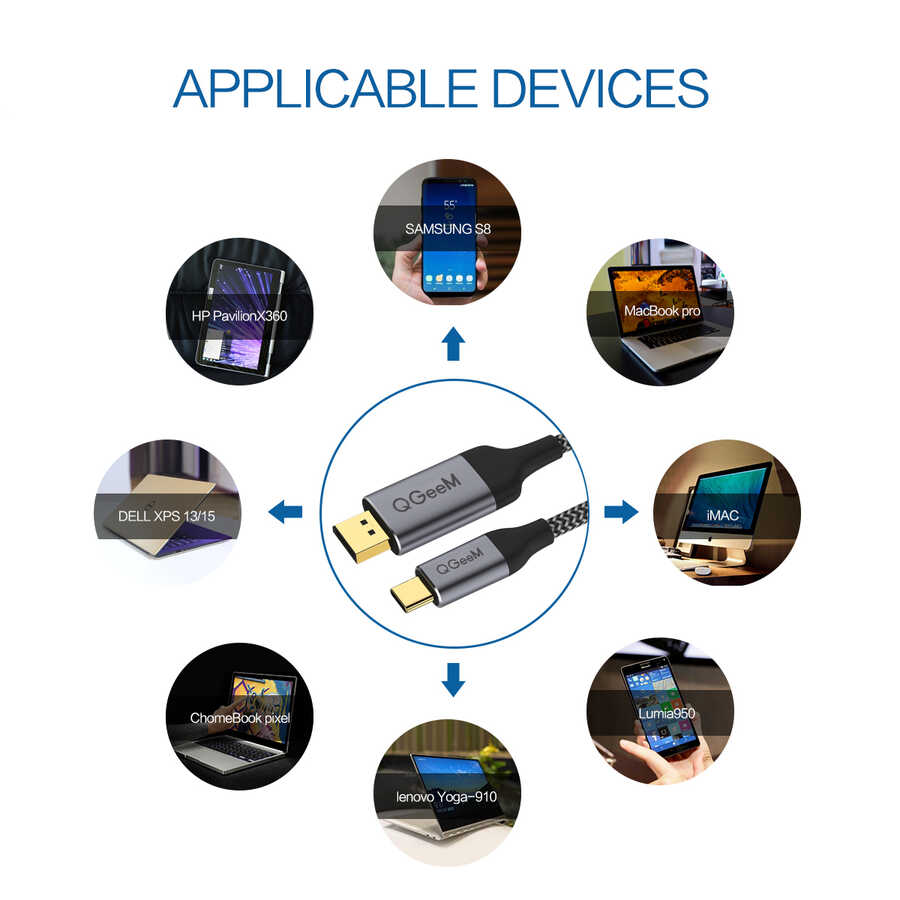 Qgeem QG-UA13 Type-C To Display Port Kablo - 13