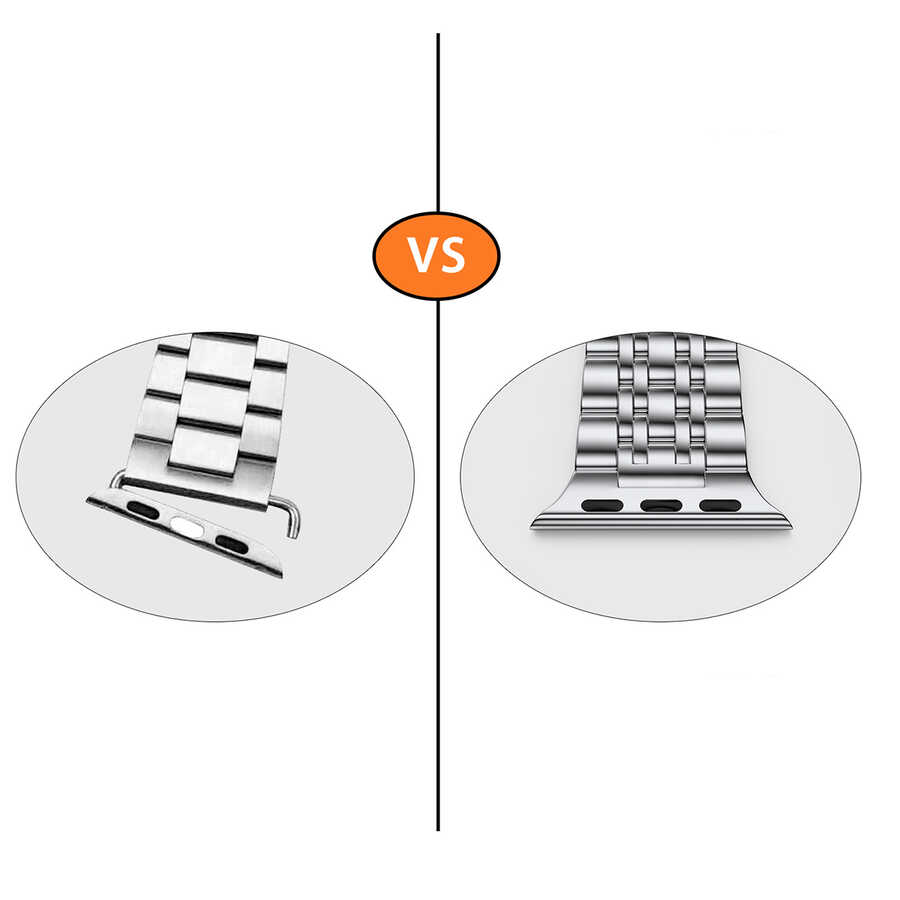 Apple Watch 38mm Uyumlu Wiwu Seven Beads Steel Belt Metal Kordon - 5