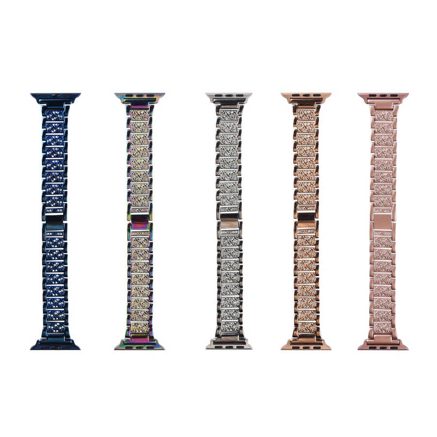 Apple Watch 38mm Uyumlu Wiwu Three Beads Set Auger Metal Kordon - 1