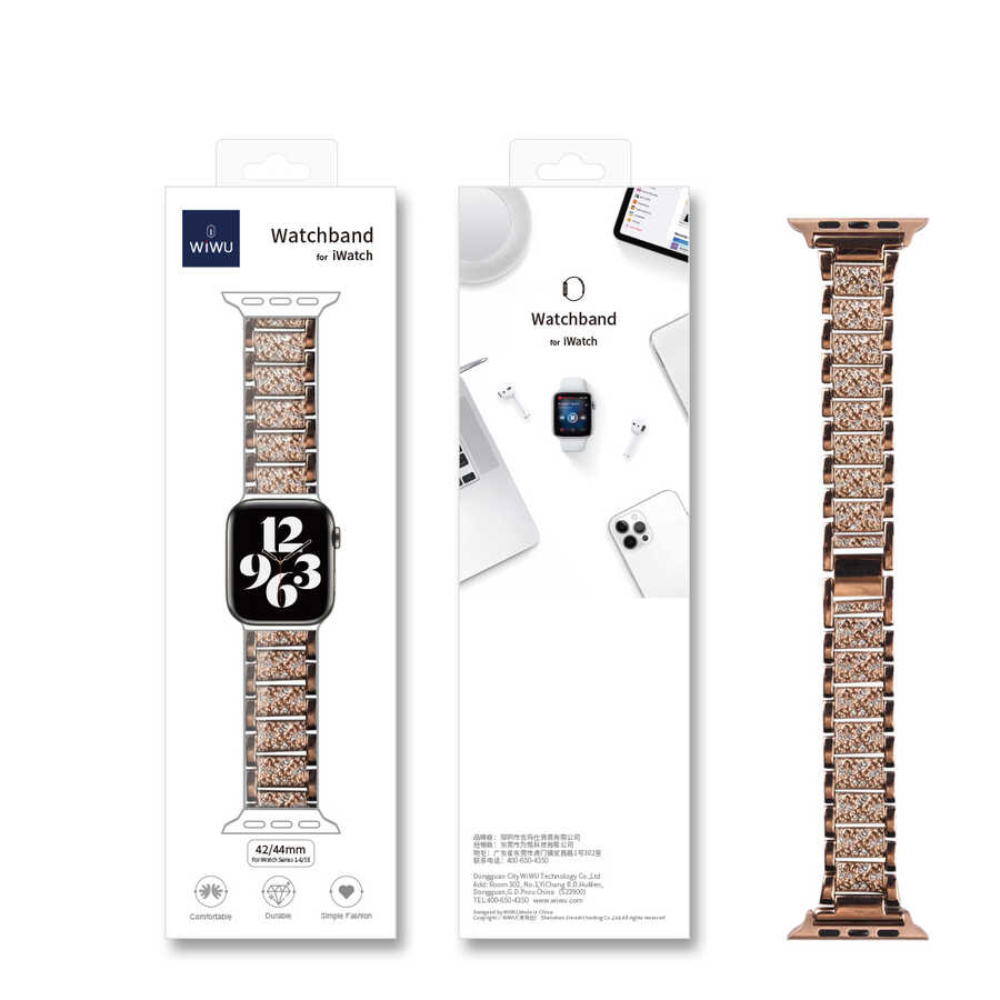 Apple Watch 38mm Uyumlu Wiwu Three Beads Set Auger Metal Kordon - 6