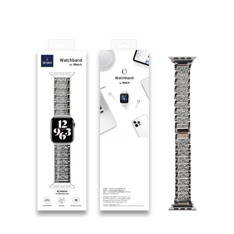 Apple Watch 38mm Uyumlu Wiwu Three Beads Set Auger Metal Kordon - 8