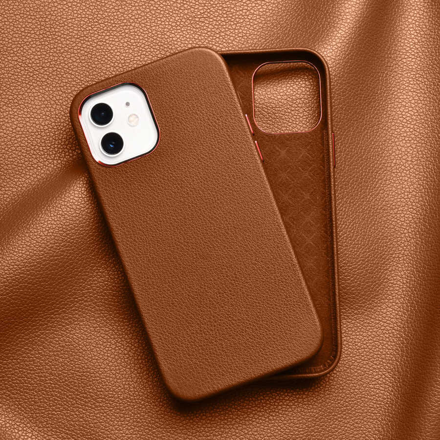 Apple iPhone 12 Uyumlu Kılıf Wiwu Calfskin Kapak - 6