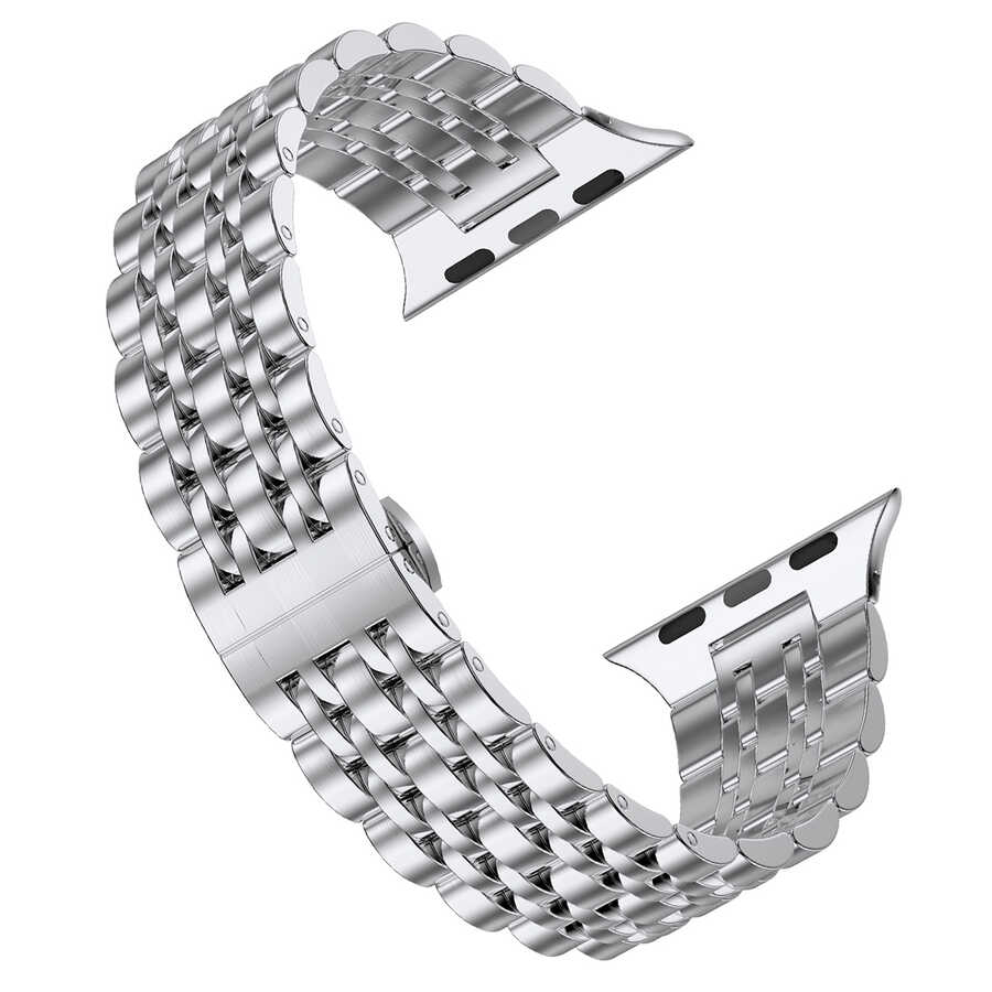 Apple Watch 38mm Uyumlu Wiwu Seven Beads Steel Belt Metal Kordon - 2