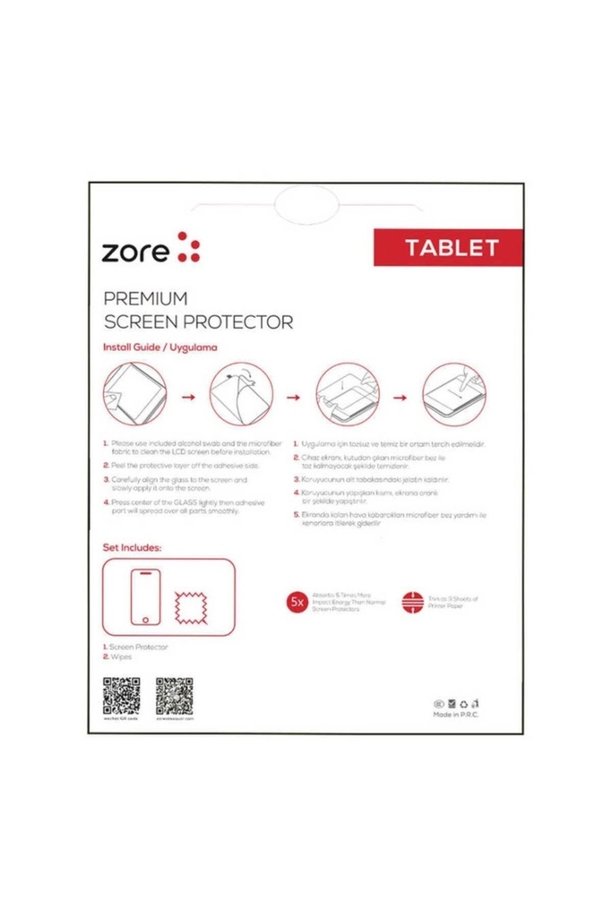 9 İnç Universal Zore Tablet Blue Nano Ekran Koruyucu