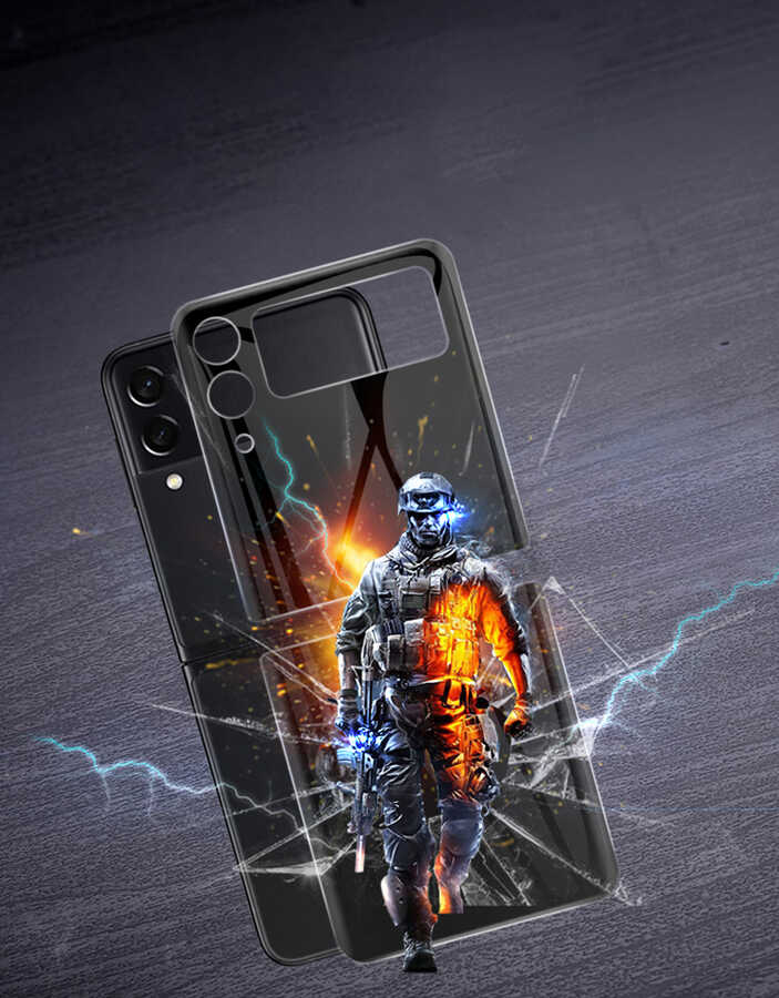 Samsung Galaxy Z Flip 3 Uyumlu Zore 3D Standart 2 in 1 Arka Koruyucu - 7