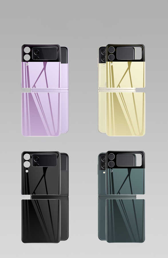 Samsung Galaxy Z Flip 3 Uyumlu Zore 3D Standart 2 in 1 Arka Koruyucu - 9