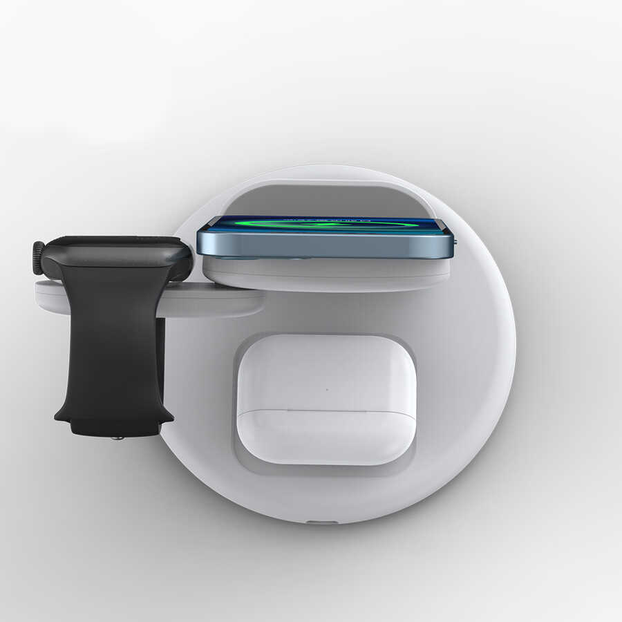 Wiwu Power Air 3 in 1 Kablosuz Şarj Standı - 5
