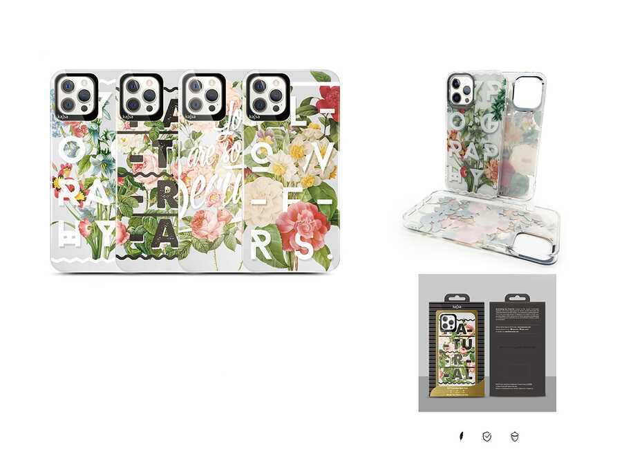 Apple iPhone 12 Pro Max Uyumlu Kılıf Kajsa Floral Kapak - 2