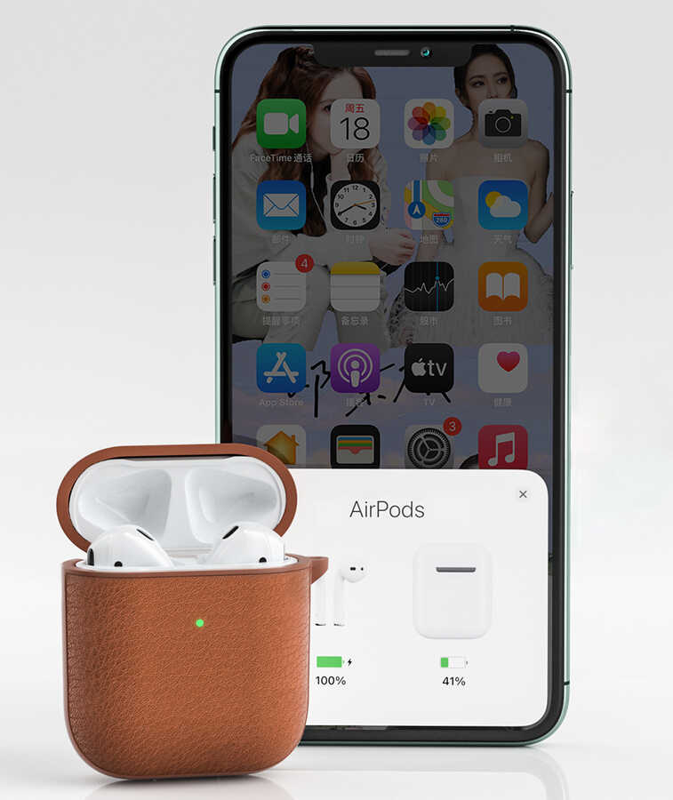 Apple Airpods Uyumlu Kılıf Wiwu Calfskin Kılıf - 2