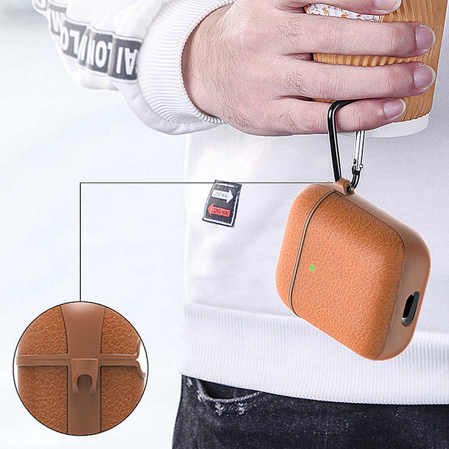 Apple Airpods Uyumlu Kılıf Wiwu Calfskin Kılıf - 6