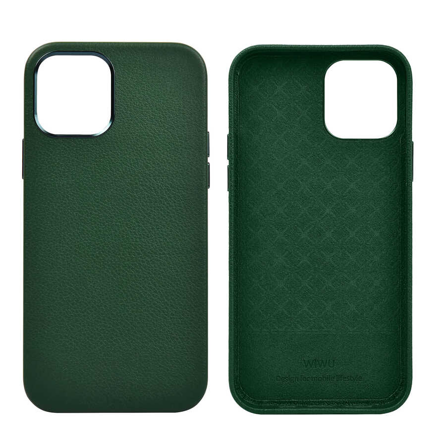 Apple iPhone 13 Uyumlu Kılıf Wiwu Calfskin Kapak - 1