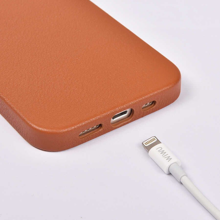 Apple iPhone 13 Uyumlu Kılıf Wiwu Calfskin Kapak - 3