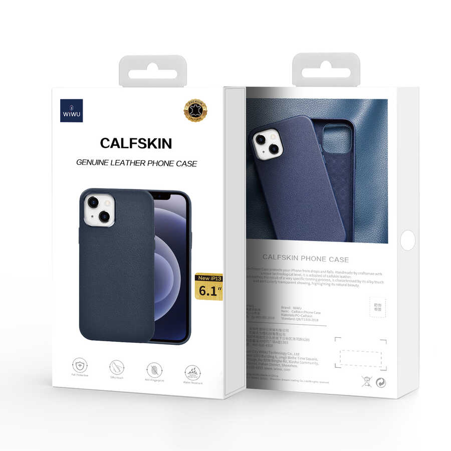 Apple iPhone 13 Uyumlu Kılıf Wiwu Calfskin Kapak - 4