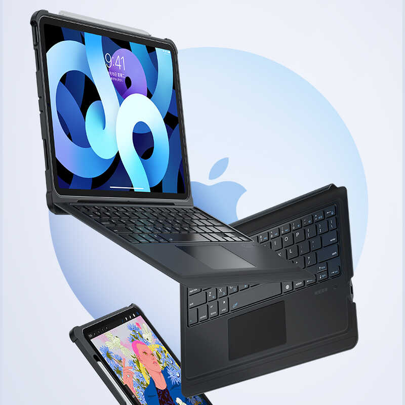 Apple iPad 10.2 2021 Uyumlu (9.Nesil) Benks Multifunctional Kablosuz Klavyeli Kılıf - 2