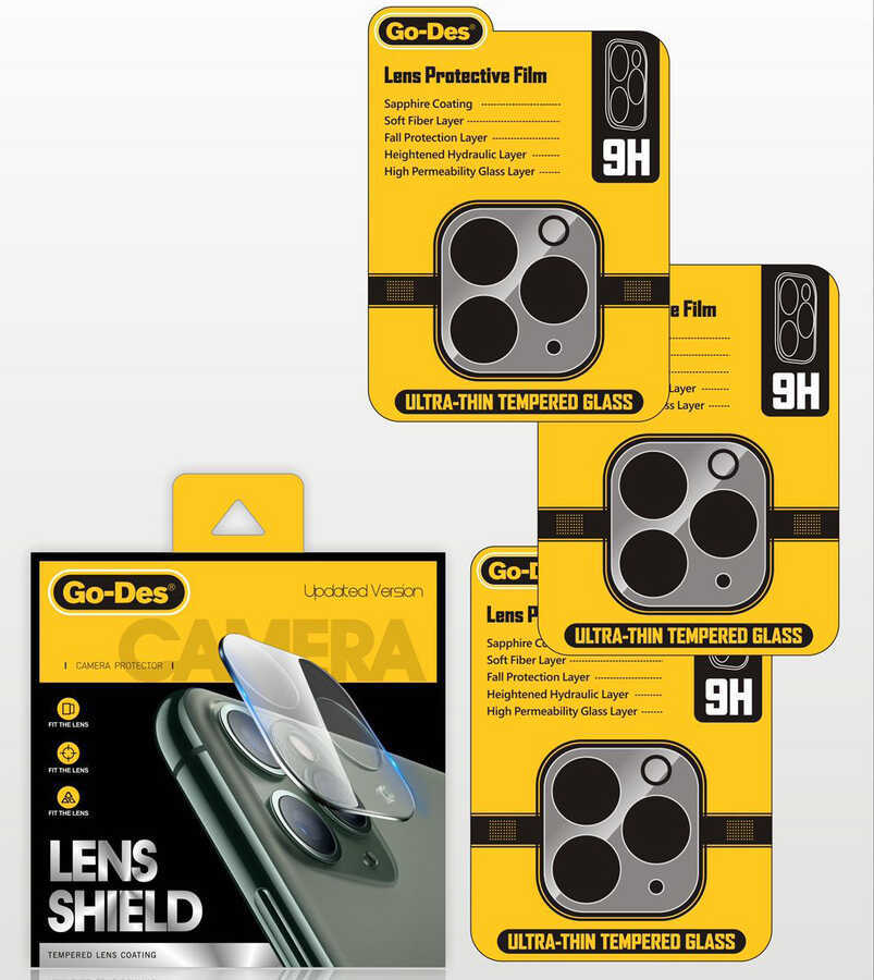 Apple iPhone 13 Pro Uyumlu Go Des Lens Shield Kamera Lens Koruyucu - 6
