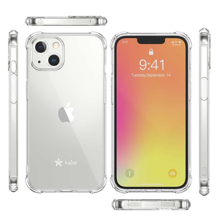 Apple iPhone 13 Uyumlu Kılıf Kajsa Transparent Kapak - 6
