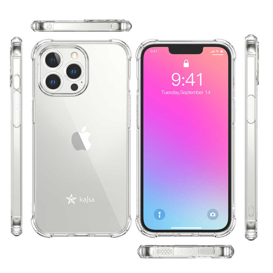 Apple iPhone 13 Pro Uyumlu Kılıf Kajsa Transparent Kapak - 1