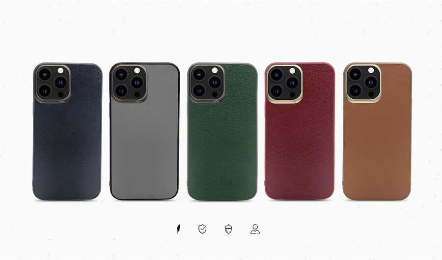 Apple iPhone 13 Pro Uyumlu Kılıf ​Kajsa Luxe Collection Hakiki Deri Kapak - 1