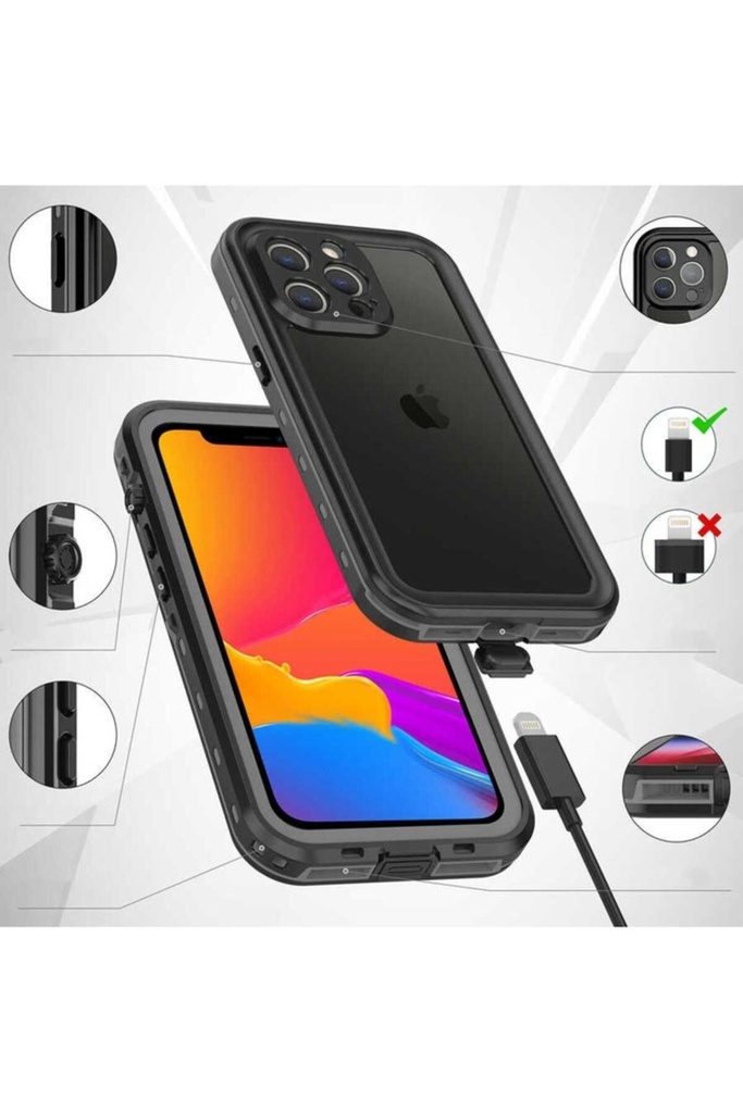 Apple iPhone 13 Pro Max Uyumlu Kılıf 1-1 Su Geçirmez Kılıf