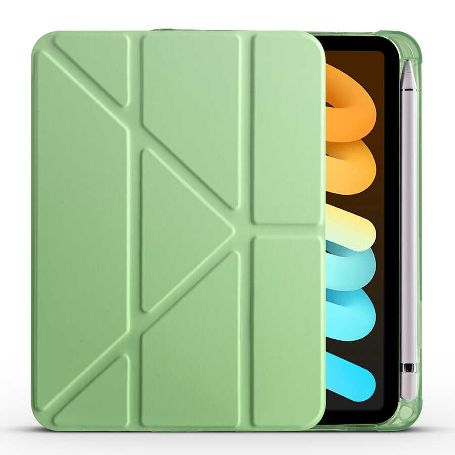 Apple iPad Mini 2021 Uyumlu (6.Nesil) Kılıf Zore Tri Folding Kalem Bölmeli Standlı Kılıf - 1