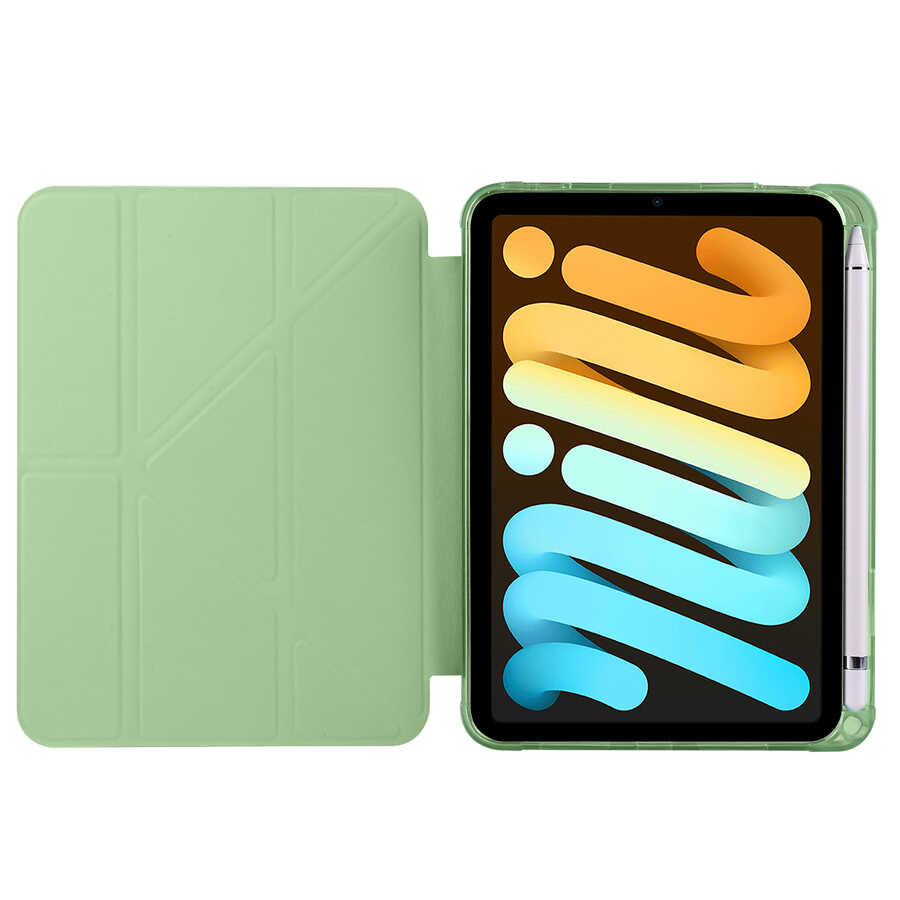Apple iPad Mini 2021 Uyumlu (6.Nesil) Kılıf Zore Tri Folding Kalem Bölmeli Standlı Kılıf - 2