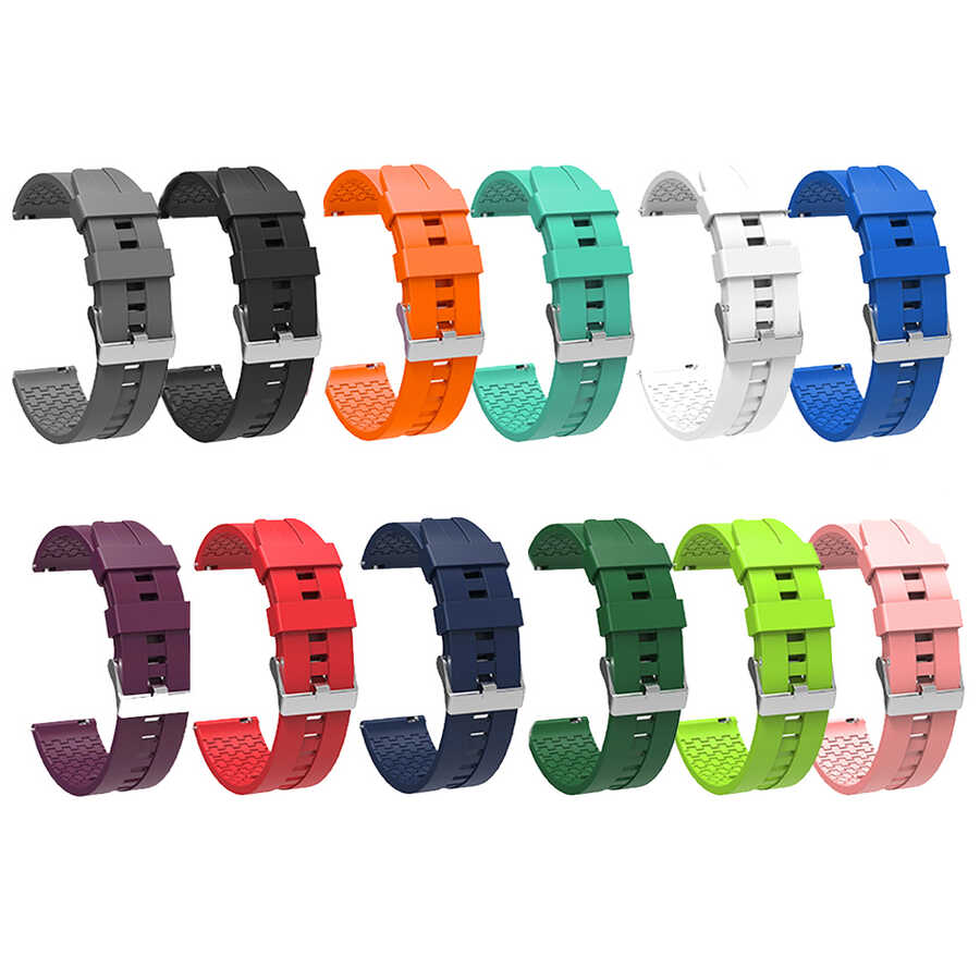 Samsung Galaxy Watch Active 2 44mm Uyumlu KRD-23 20mm Silikon Kordon - 1