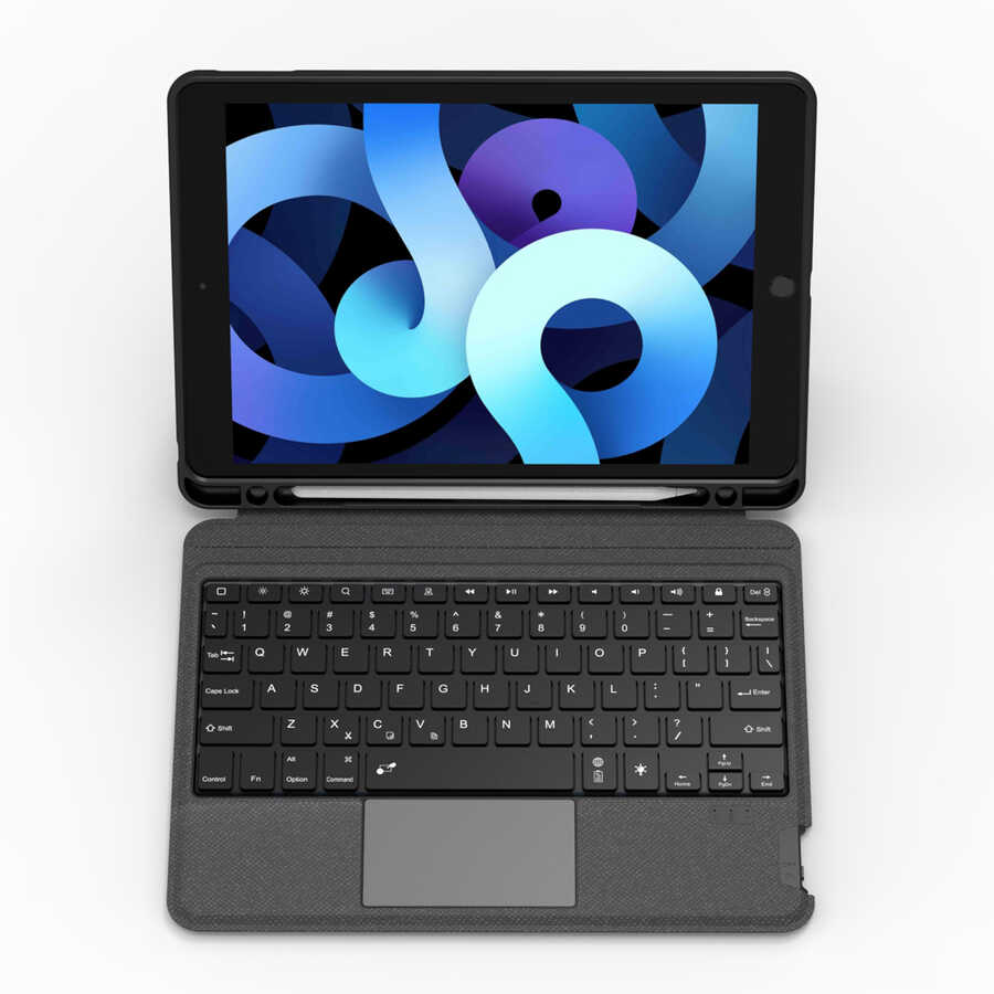 Apple iPad 10.2 2021 Uyumlu (9.Nesil) Wiwu Mag Touch Klavyeli Standlı Kılıf - 1
