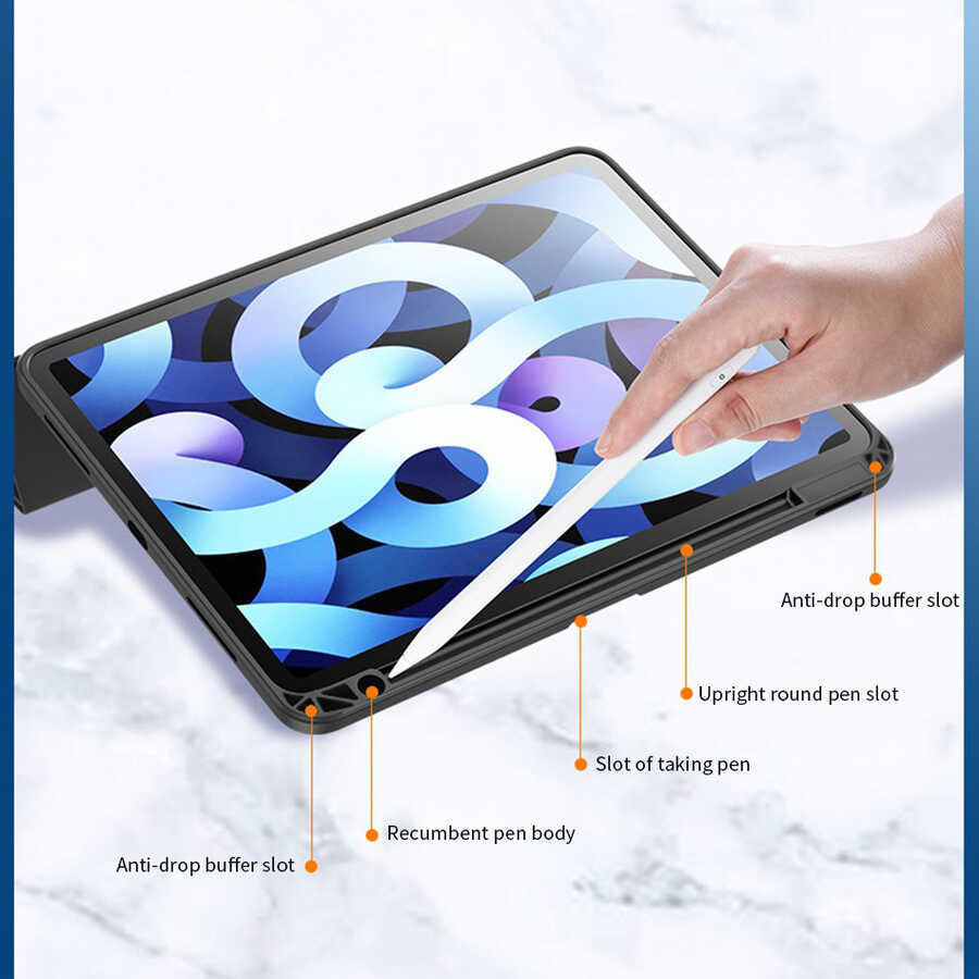 Apple iPad Pro 12.9 2018 Uyumlu (3.Nesil) Kılıf Zore Nort Arkası Şeffaf Standlı Kılıf - 14