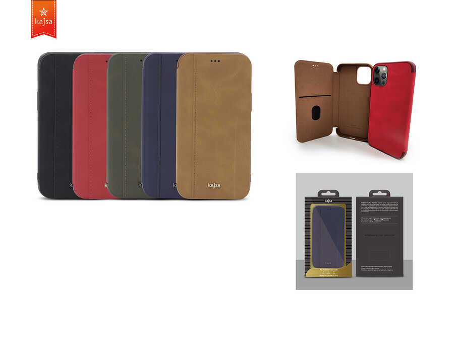 Apple iPhone 12 Pro Uyumlu Kılıf Kajsa Dale Serisi Parallel PU Folio Kapaklı Kılıf - 2