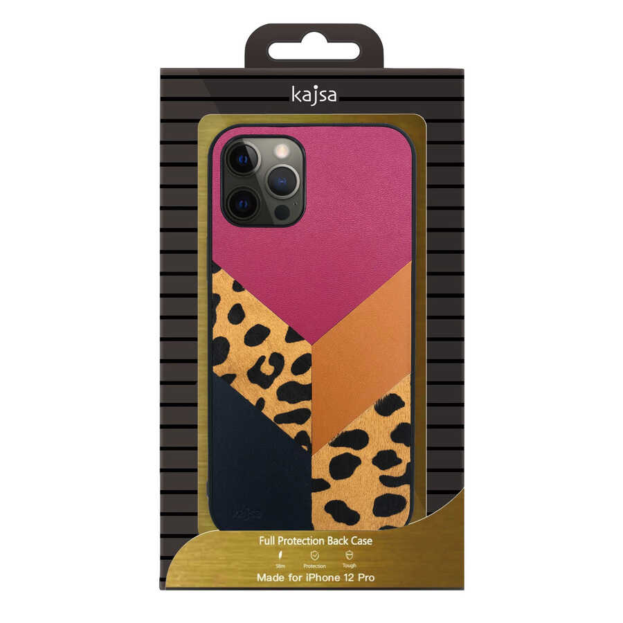 Apple iPhone 12 Pro Max Uyumlu Kılıf Kajsa Glamorous Serisi Leopard Combo Kapak - 1