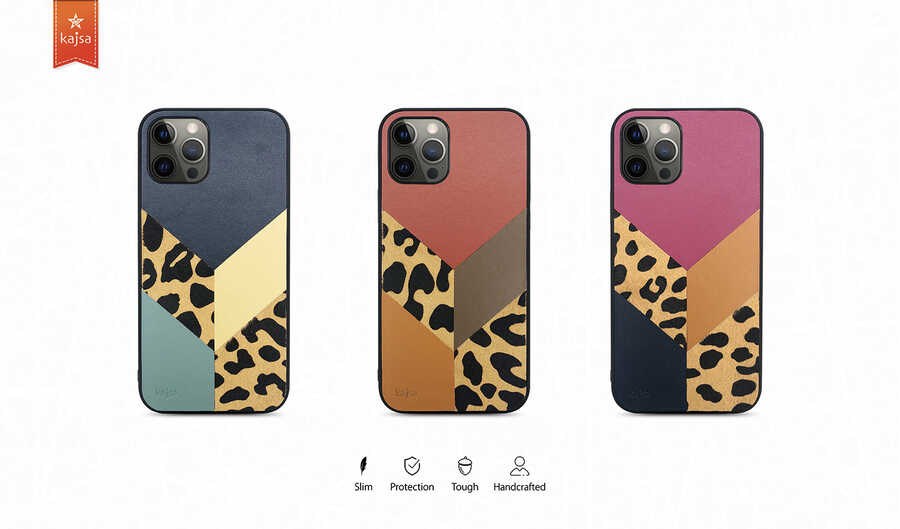 Apple iPhone 12 Pro Max Uyumlu Kılıf Kajsa Glamorous Serisi Leopard Combo Kapak - 3