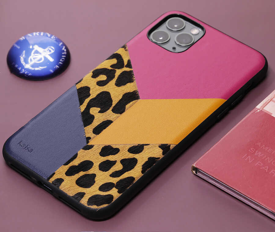 Apple iPhone 12 Pro Max Uyumlu Kılıf Kajsa Glamorous Serisi Leopard Combo Kapak - 4