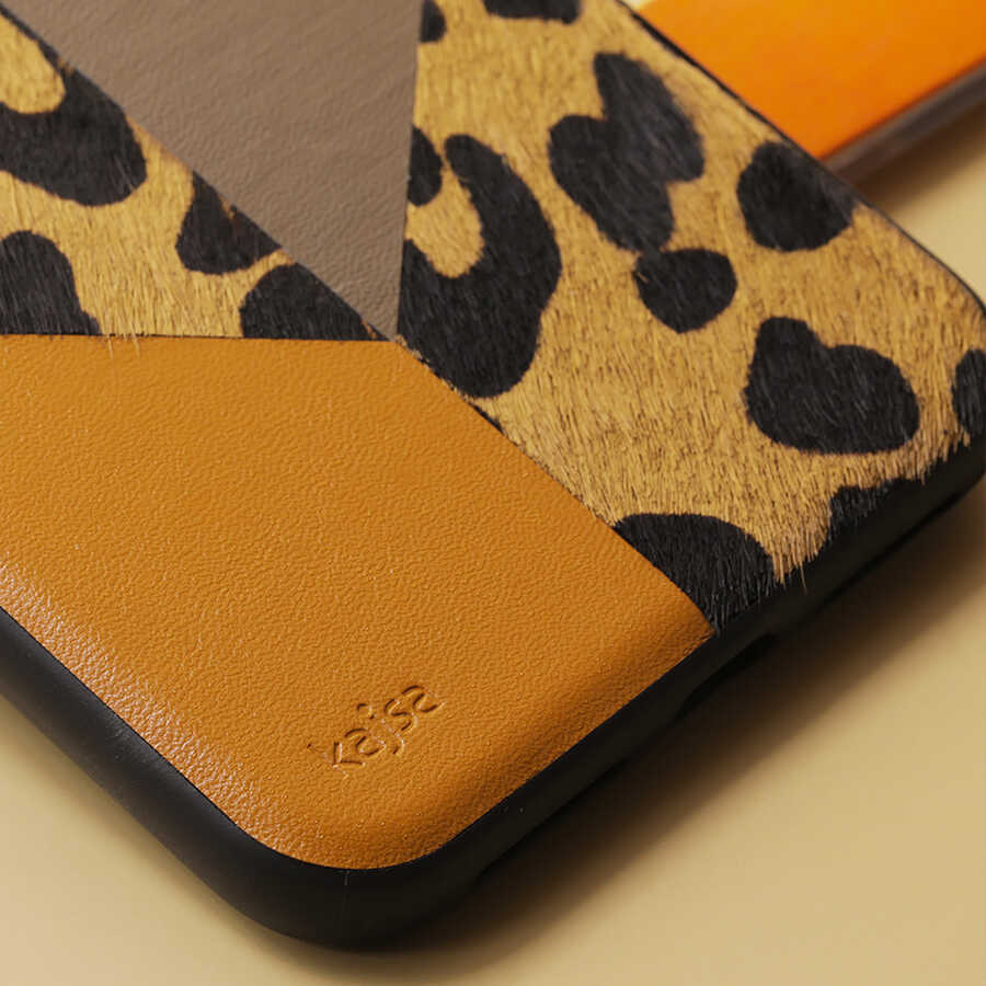 Apple iPhone 12 Pro Max Uyumlu Kılıf Kajsa Glamorous Serisi Leopard Combo Kapak - 7