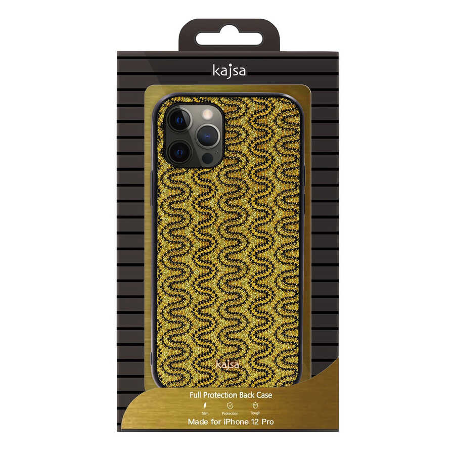 Apple iPhone 12 Uyumlu Kılıf Kajsa Glamorous Serisi Waterfall Pattern Kapak - 1