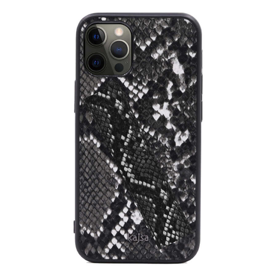 Apple iPhone 12 Uyumlu Kılıf Kajsa Glamorous Serisi Snake Handstrap Kapak - 3
