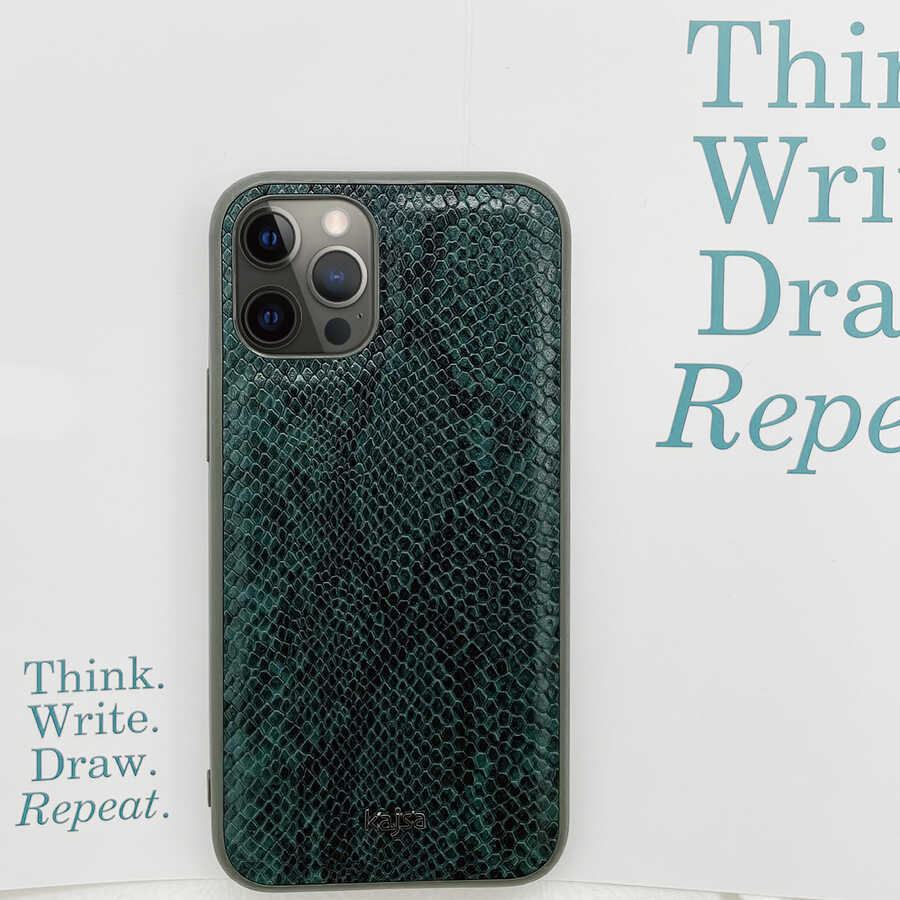 Apple iPhone 12 Pro Max Uyumlu Kılıf Kajsa Glamorous Serisi Snake Pattern Kapak - 1