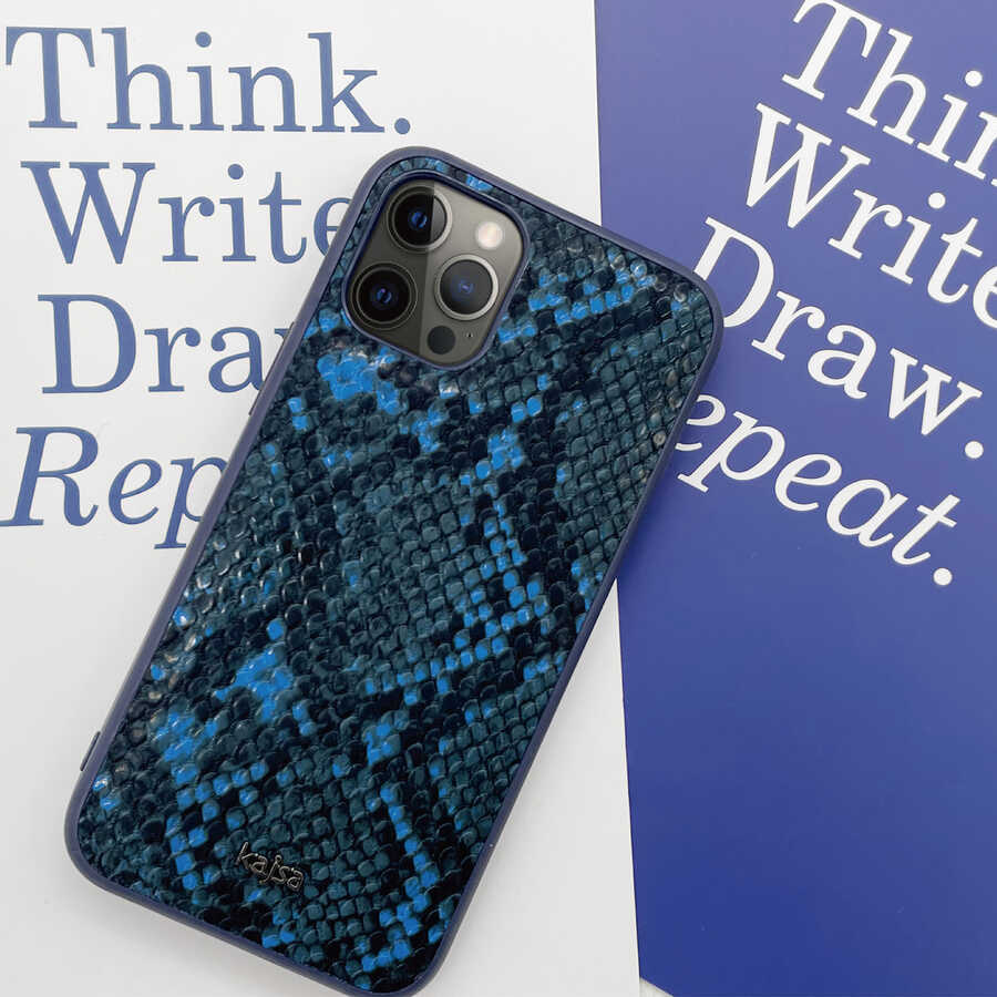 Apple iPhone 12 Pro Max Uyumlu Kılıf Kajsa Glamorous Serisi Snake Pattern Kapak - 7