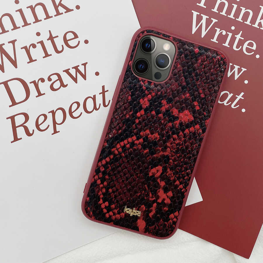 Apple iPhone 12 Pro Max Uyumlu Kılıf Kajsa Glamorous Serisi Snake Pattern Kapak - 8