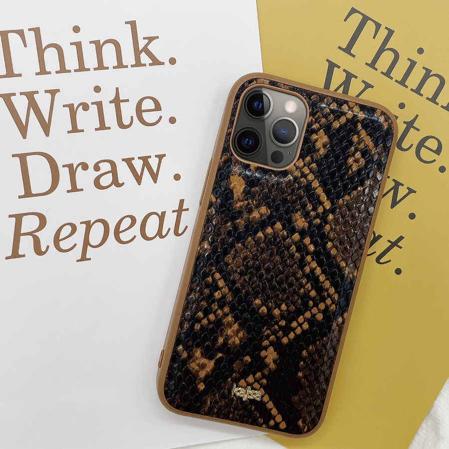 Apple iPhone 12 Pro Max Uyumlu Kılıf Kajsa Glamorous Serisi Snake Pattern Kapak - 10