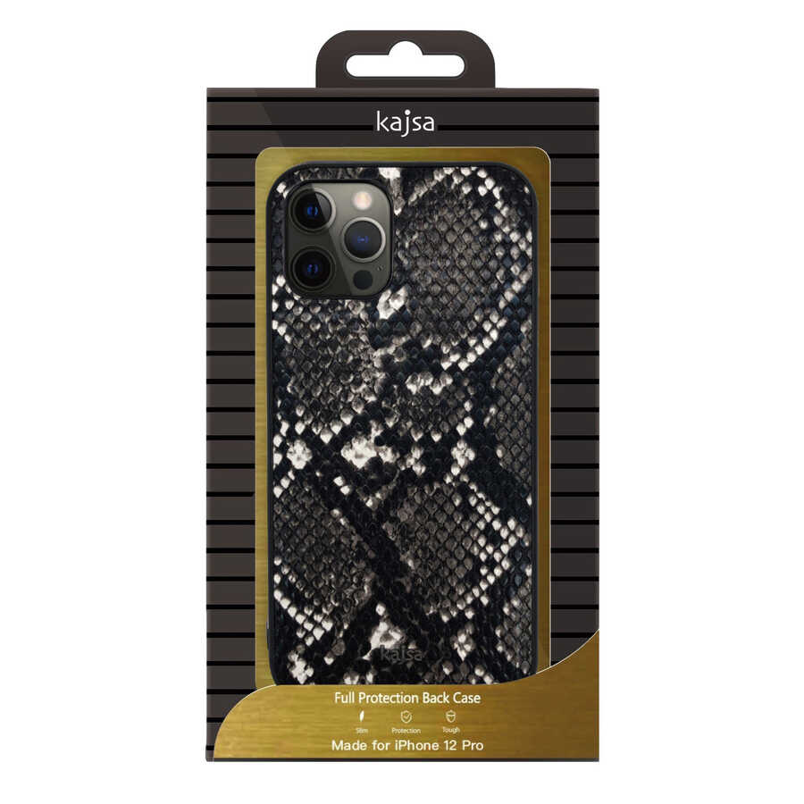 Apple iPhone 12 Pro Max Uyumlu Kılıf Kajsa Glamorous Serisi Snake Pattern Kapak - 2