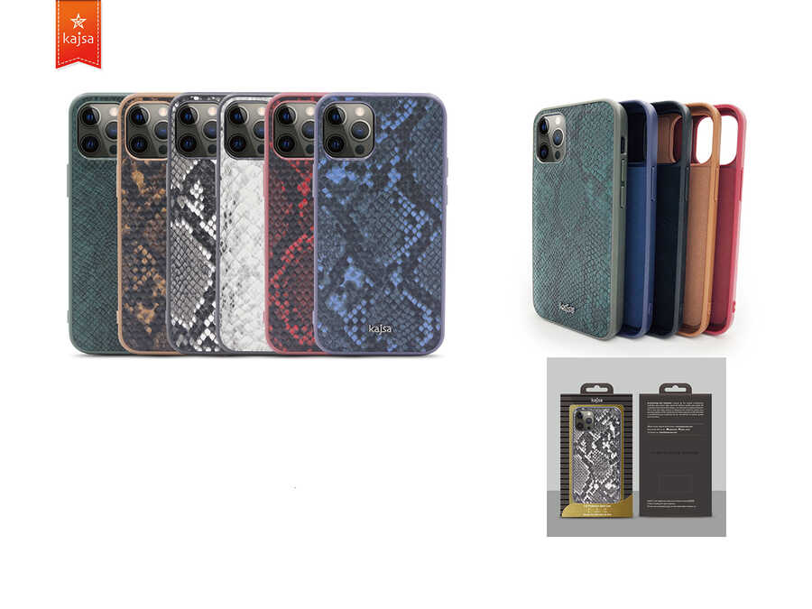 Apple iPhone 12 Pro Max Uyumlu Kılıf Kajsa Glamorous Serisi Snake Pattern Kapak - 4