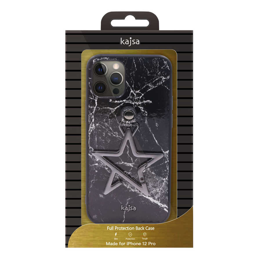 Apple iPhone 12 Pro Max Uyumlu Kılıf Kajsa Starry Serisi Marble Kapak - 3
