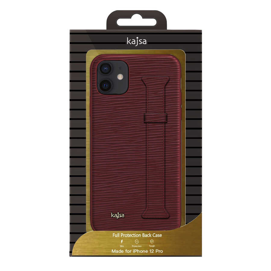 Apple iPhone 12 Uyumlu Kılıf Kajsa Wave Pattern Handstrap Kapak - 1