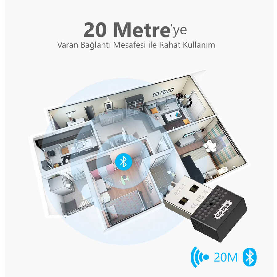 Go Des GD-BT112 USB Bluetooth Adaptör - 7